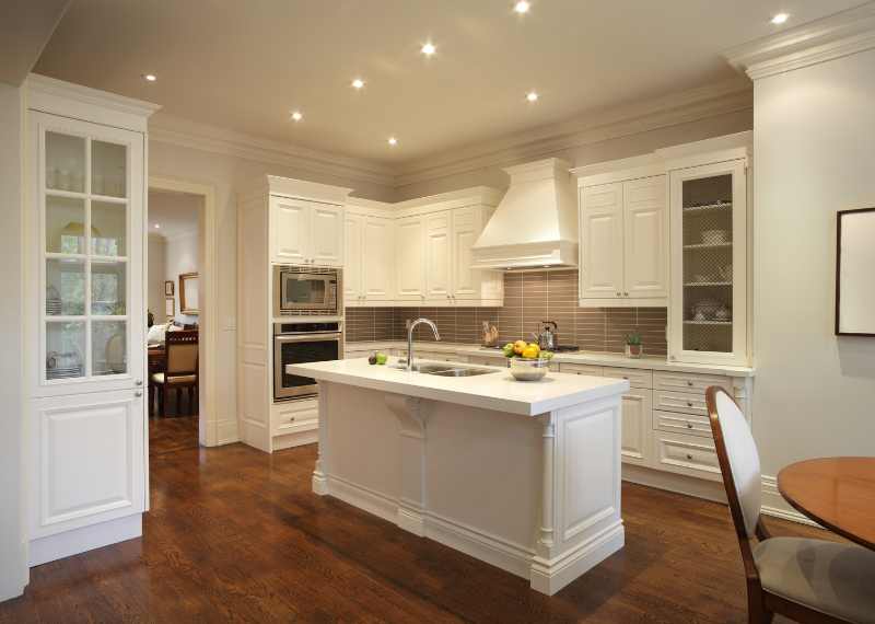 glass door white kitchen