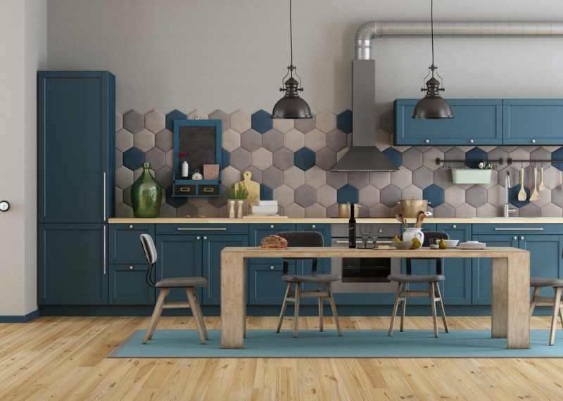 multi color mosaic backsplash