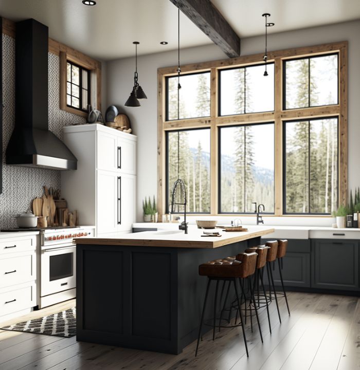 black range hood kitchen