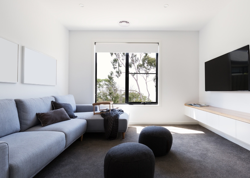 minimalist black grey living room