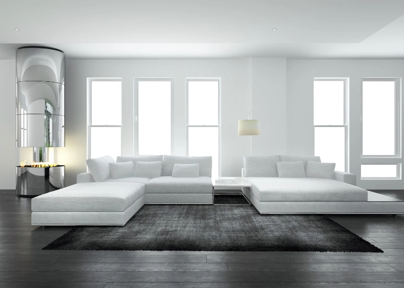 white furniture dark living room flors