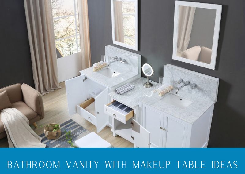 sink vanity with makeup area