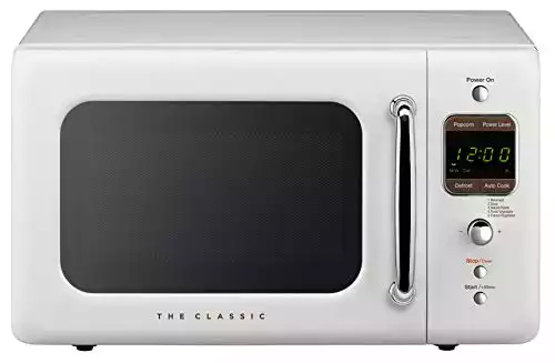 Daewoo KOR-7LREW Retro Countertop Microwave Oven 0.7 Cu. Ft., 700W | Cream White