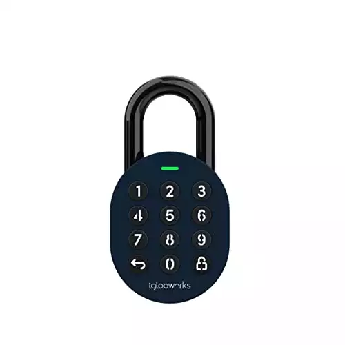 igloohome Smart Padlock E with Silicone Cover Kit (New!) for Indoor Use Grant Remote Access via Bluetooth & Pin Codes (No Internet Needed) Lock Your Gate, Bike, Locker, and Storage Unit