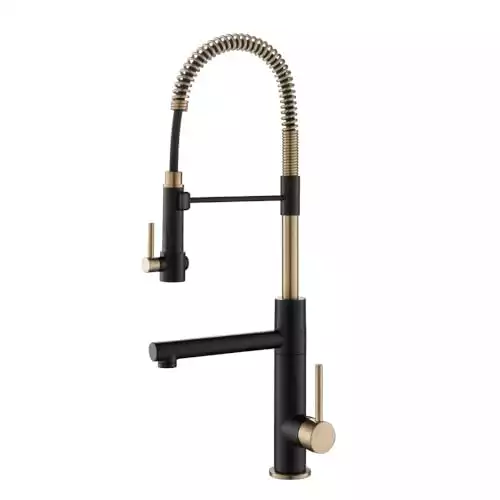 black and gold faucet