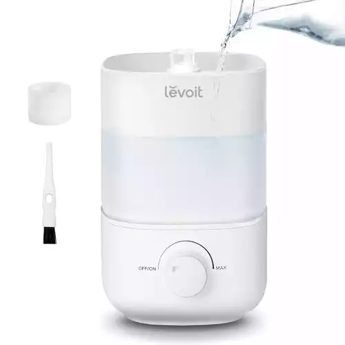 LEVOIT Top Fill Humidifiers for Bedroom, 2.5L Tank for Large Room, Easy to Fill & Clean, 28dB Quiet Cool Mist Air Humidifier for Home Baby Nursery & Plants, Auto Shut-off and BPA-Free for Safe...