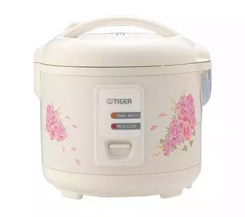 Tiger JAZ-A10U-FH 5.5-Cup (Uncooked) Rice Cooker and Warmer with Steam Basket, Floral White