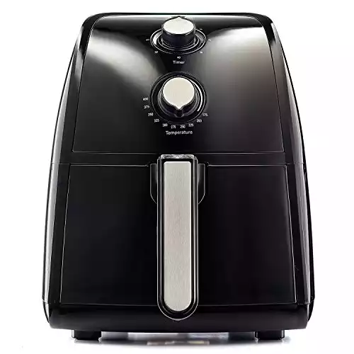 BELLA Electric Hot Air Fryer, Healthy No-Oil Deep Frying, Cooking, Baking and Roasting, Easy Clean Up, Removable Dishwasher Safe Basket, 2.6 QT, Black