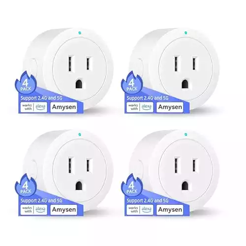 Amysen Smart Plug ,Compatible with Alexa Only ,Smart Outlet Bluetooth Mesh,Simple Setup with One Voice Command , Remote Control and Voice Control, ETL & FCC Certified, 4 Pack new (4 pack)