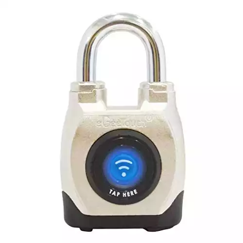 eGeeTouch 4th GEN. Outdoor Smart Padlock, Weatherproof, Rugged Design for Commercial use, Bluetooth + NFC (1 Pack)