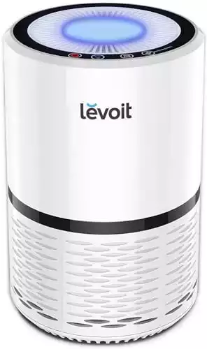 LEVOIT Air Purifiers for Home, High Efficient Filter for Smoke, Dust and Pollen in Bedroom, Filtration System Odor Eliminators for Office with Optional Night Light, LV-H132 1 Pack, White