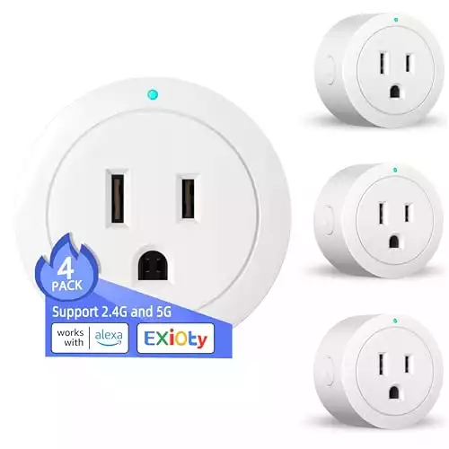 ExIoTy Smart Plug, Works with Alexa, Simple Setup with One Voice Command, Remote Control, Timer & Schedule & Group Controller, Bluetooth Mesh Outlet, Alexa Echo Required, ETL & FCC Certifi...